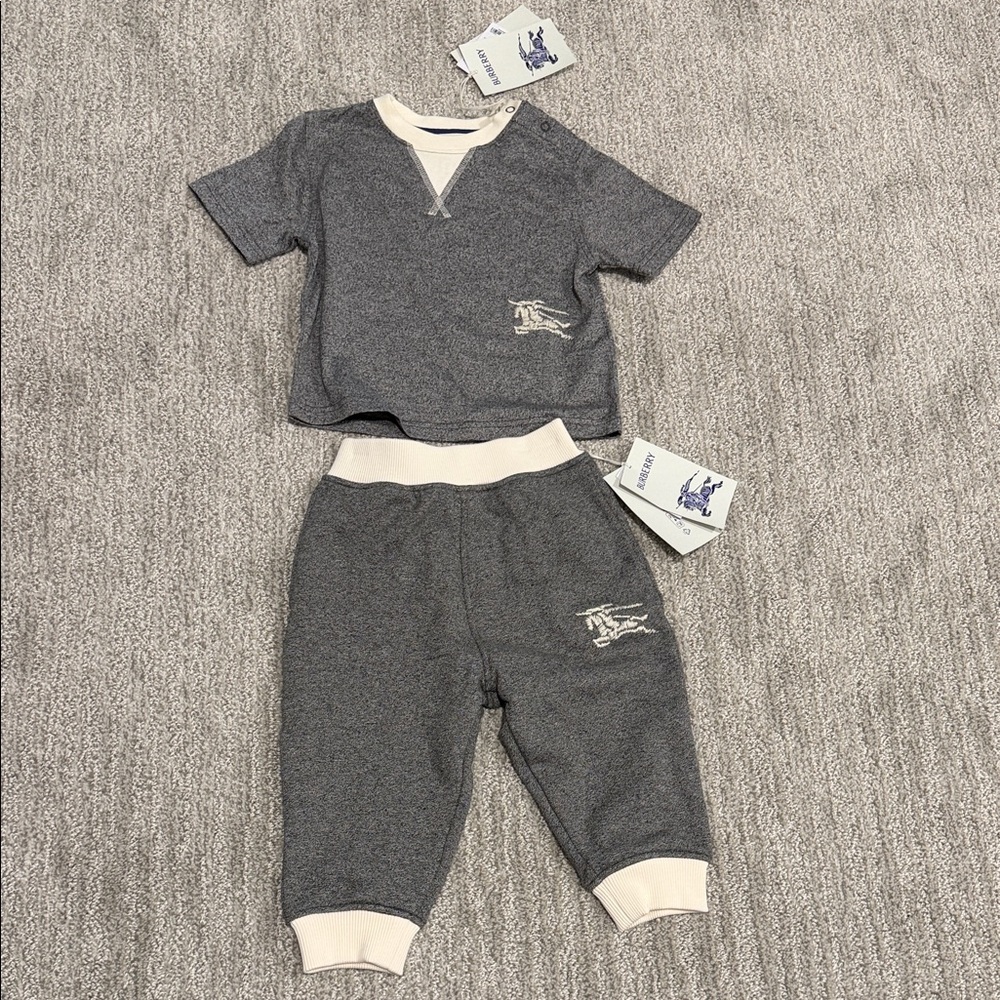 Burberry Kids Jogging Set Gray Outfit